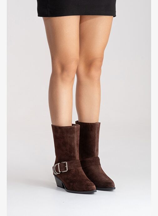 Luvi Shoes Luvi Shoes Belirsiz VELMOR Kahverengi Süet Hakiki Deri Tokalı Kadın Western Bot Boyner'de! Belirsiz - 5. görsel
