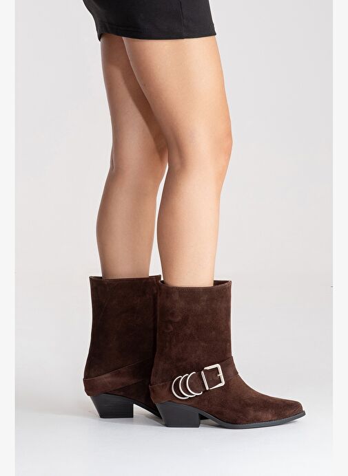 Luvi Shoes Luvi Shoes Belirsiz VELMOR Kahverengi Süet Hakiki Deri Tokalı Kadın Western Bot Boyner'de! Belirsiz - 6. görsel