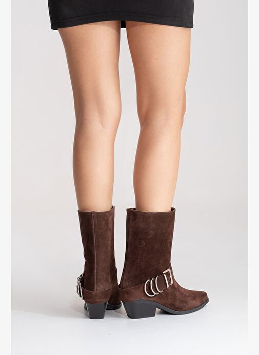 Luvi Shoes Luvi Shoes Belirsiz VELMOR Kahverengi Süet Hakiki Deri Tokalı Kadın Western Bot Boyner'de! Belirsiz - 7. görsel