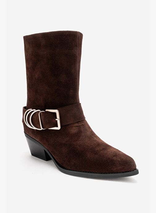 Luvi Shoes Luvi Shoes Belirsiz VELMOR Kahverengi Süet Hakiki Deri Tokalı Kadın Western Bot Boyner'de! Belirsiz - 8. görsel