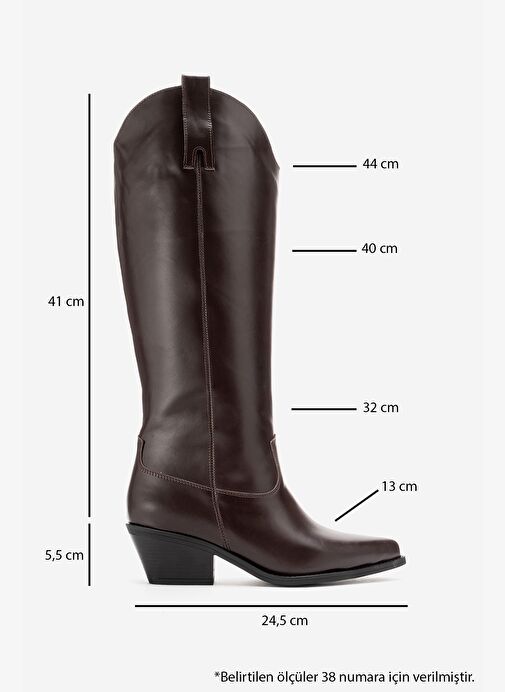 Luvi Shoes Luvi Shoes ANIA Kahverengi Cilt Hakiki Deri Kadın Western Çizme Bot | Boyner Kahverengi - 4. görsel