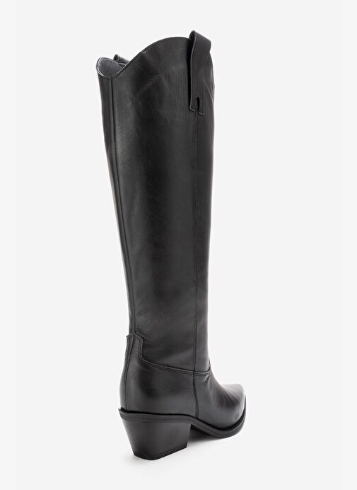 ANIA Siyah Cilt Hakiki Deri Kadın Western Çizme - Görsel 8