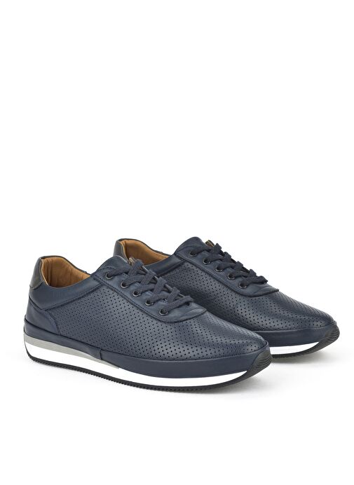 Ziya, Erkek Hakiki Deri Sneaker 1511002Z063 Lacivert - Görsel 5