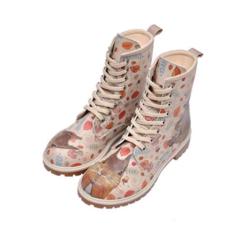 Kadın Vegan Deri Bej Uzun Bot - Squirrel Tasarım - Görsel 3