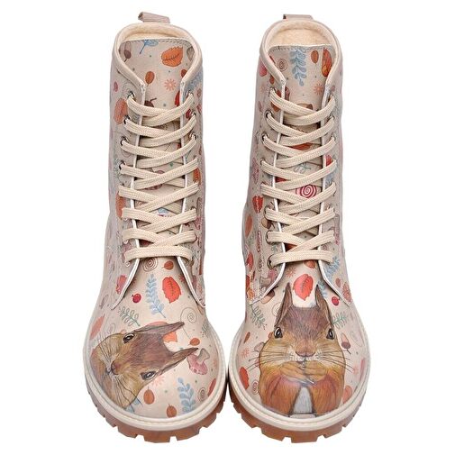 Kadın Vegan Deri Bej Uzun Bot - Squirrel Tasarım - Görsel 5