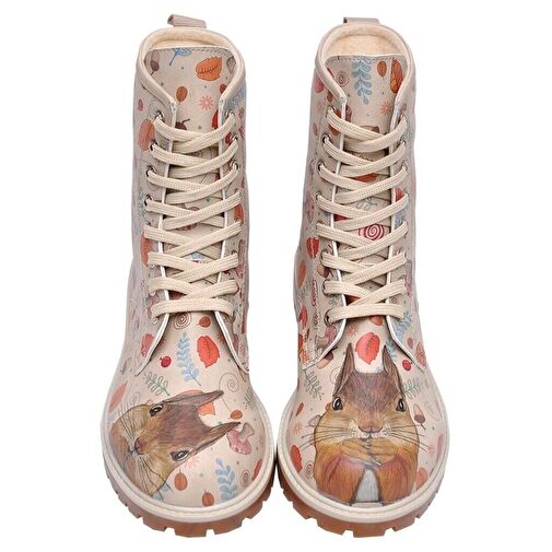 Kadın Vegan Deri Bej Uzun Bot - Squirrel Tasarım - Görsel 8