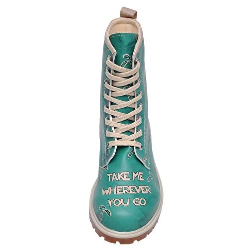 Kadın Vegan Deri Yeşil Uzun Bot - Koala Hug Tasarım - Görsel 5