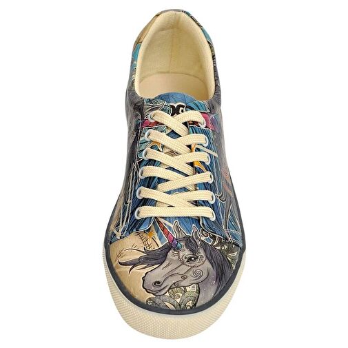 Kadın Vegan Deri Çok Renkli Sneakers - I Believe In Unicorns Tasarım - Görsel 6
