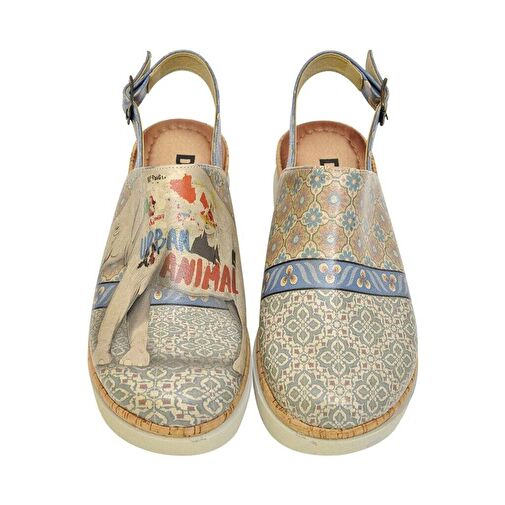 Kadın Vegan Deri Çok Renkli Kalın Taban Sandalet - Urban Animal Tasarım - Görsel 3