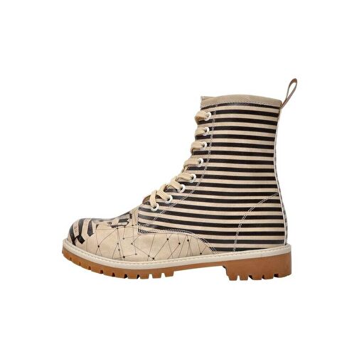 Kadın Vegan Deri Bej Uzun Bot - C.Chaplin Tasarım - Görsel 7