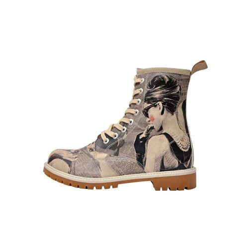 Kadın Vegan Deri Gri Uzun Bot - Go Back to Being Yourself Tasarım - Görsel 2