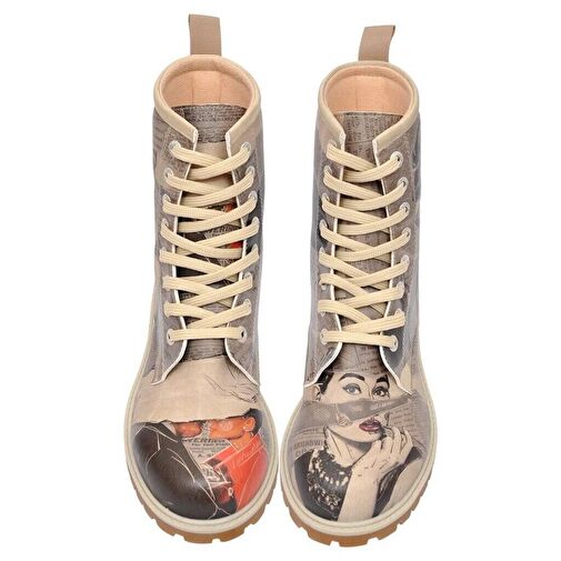 Kadın Vegan Deri Gri Uzun Bot - Go Back to Being Yourself Tasarım - Görsel 8