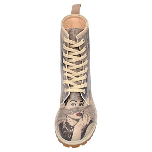 Kadın Vegan Deri Gri Uzun Bot - Go Back to Being Yourself Tasarım - Görsel 9