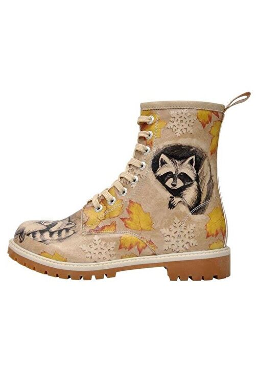 Kadın Vegan Deri Bej Uzun Bot - Raccoon Tasarım - Görsel 4