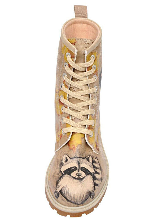 Kadın Vegan Deri Bej Uzun Bot - Raccoon Tasarım - Görsel 9