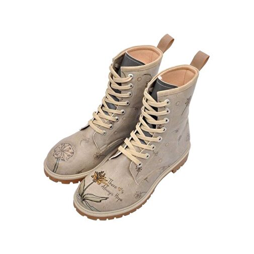 Kadın Vegan Deri Bej Uzun Bot - There Is Always Hope Tasarım - Görsel 2