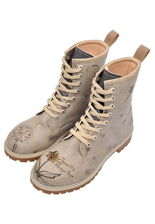 Kadın Vegan Deri Bej Uzun Bot - There Is Always Hope Tasarım - Görsel 4