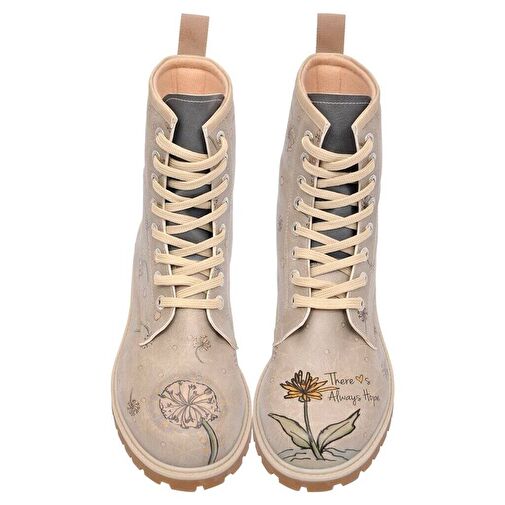 Kadın Vegan Deri Bej Uzun Bot - There Is Always Hope Tasarım - Görsel 5