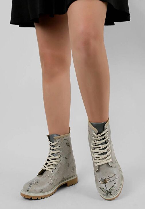 Kadın Vegan Deri Bej Uzun Bot - There Is Always Hope Tasarım - Görsel 6