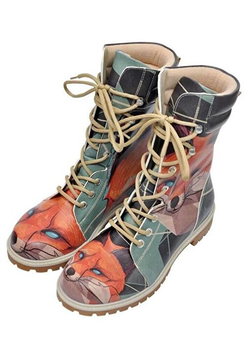 Kadın Vegan Deri Çok Renkli Uzun bot - Red Fox Tasarım - Görsel 4