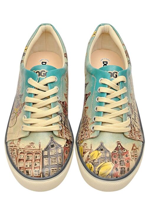 Kadın Vegan Deri Çok Renkli Sneakers - Amsterdam Vibes Tasarım - Görsel 4