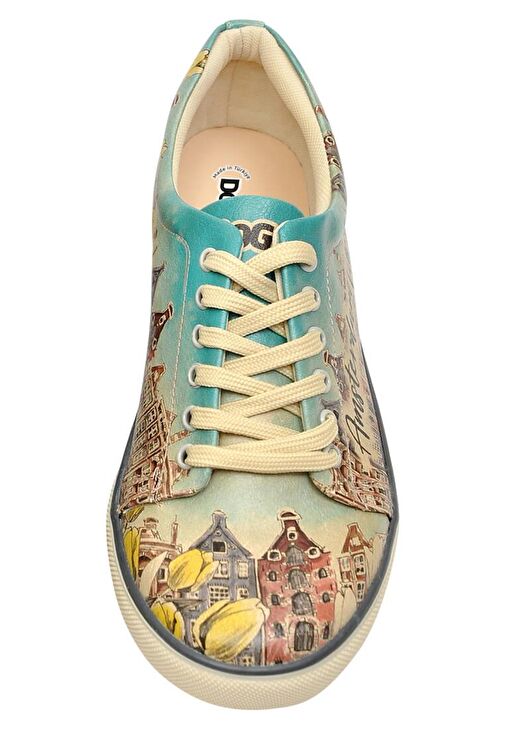 Kadın Vegan Deri Çok Renkli Sneakers - Amsterdam Vibes Tasarım - Görsel 7