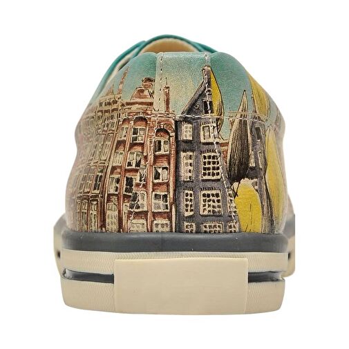 Kadın Vegan Deri Çok Renkli Sneakers - Amsterdam Vibes Tasarım - Görsel 8