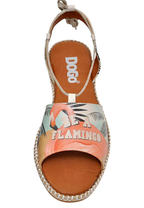 Kadın Vegan Deri Çok Renkli Bağcıklı Sandalet - Be a Flamingo Tasarım - Görsel 9