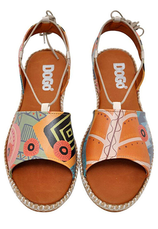 Kadın Vegan Deri Turuncu Bağcıklı Sandalet - Welcome to the Tribe Tasarım - Görsel 3