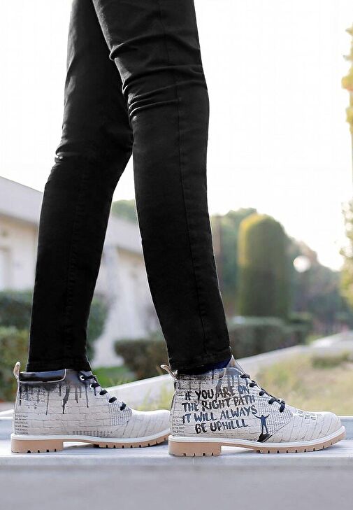 Erkek Vegan Deri Bej Bilekte Bot - The Right Path Tasarım - Görsel 2