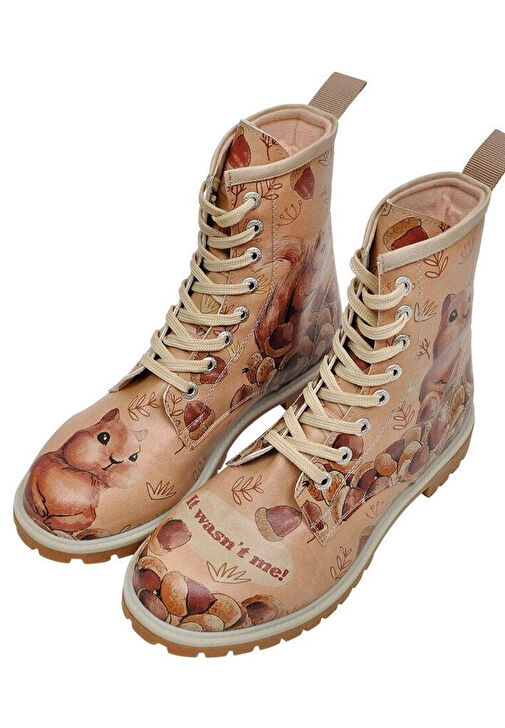 Kadın Vegan Deri Bej Uzun Bot - It wasn't Me Tasarım - Görsel 3