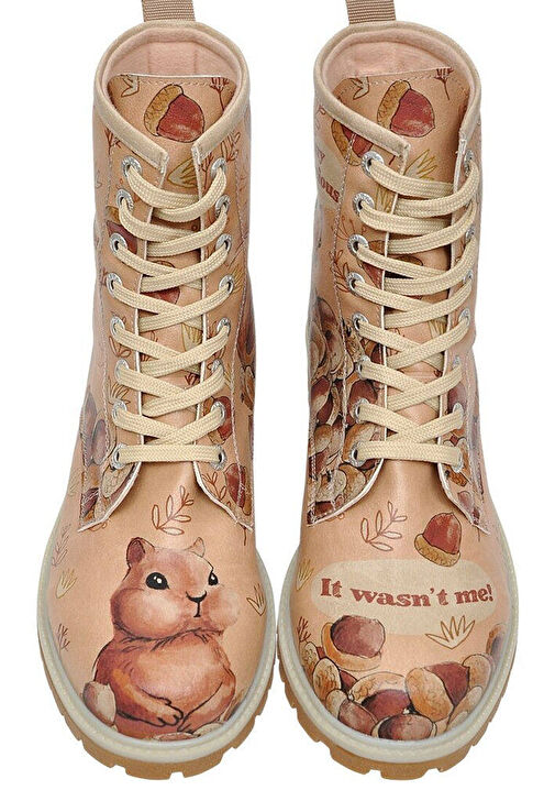 Kadın Vegan Deri Bej Uzun Bot - It wasn't Me Tasarım - Görsel 5