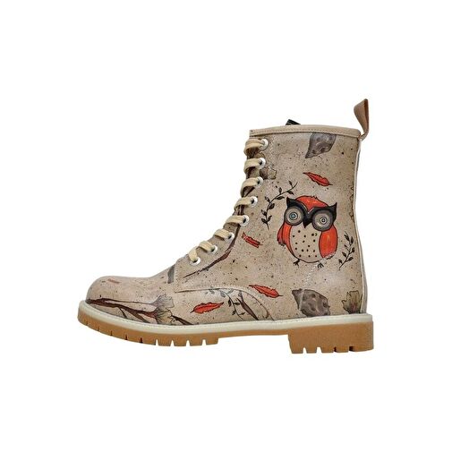 Kadın Vegan Deri Gri Uzun Bot - Night Owl Tasarım - Görsel 2