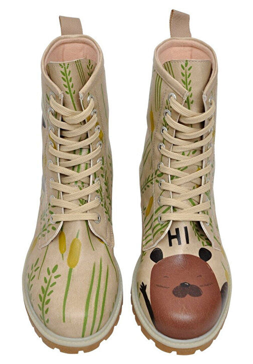 Kadın Vegan Deri Bej Uzun Bot - Hi Tasarım - Görsel 5