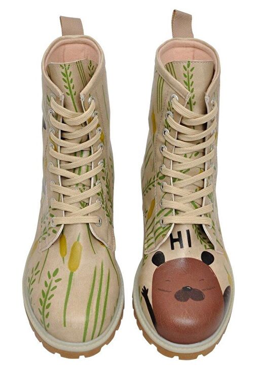 Kadın Vegan Deri Bej Uzun Bot - Hi Tasarım - Görsel 8