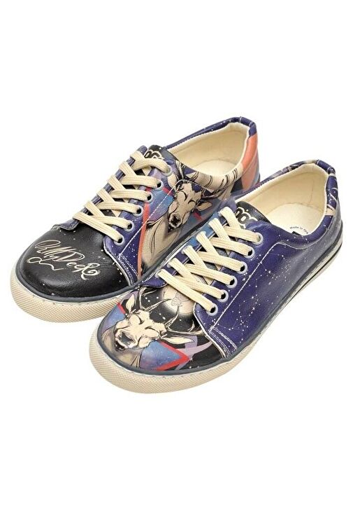 Kadın Vegan Deri Lacivert Sneakers - Oh My Deer Tasarım - Görsel 2
