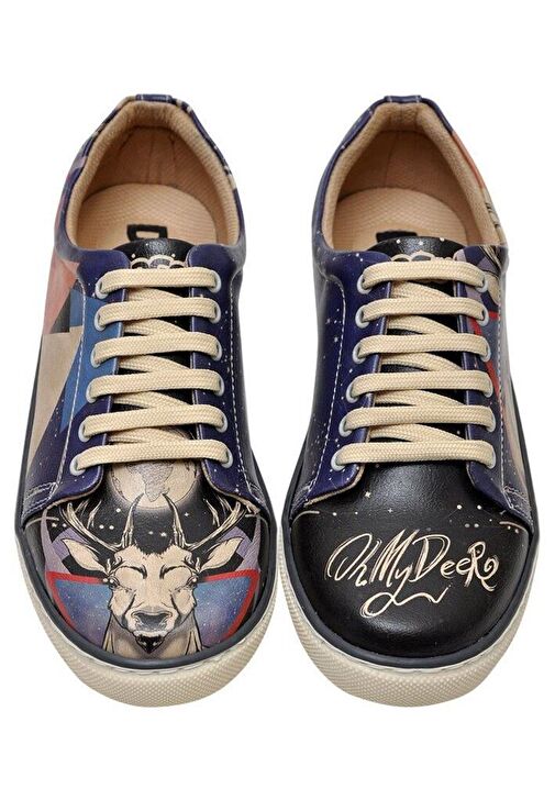 Kadın Vegan Deri Lacivert Sneakers - Oh My Deer Tasarım - Görsel 3