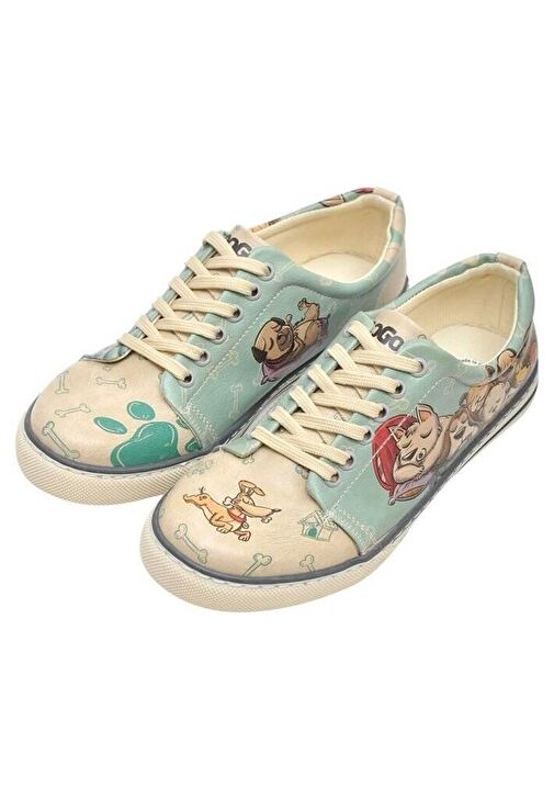 Erkek Vegan Deri Bej Sneakers - Lion King Tasarım - Görsel 5