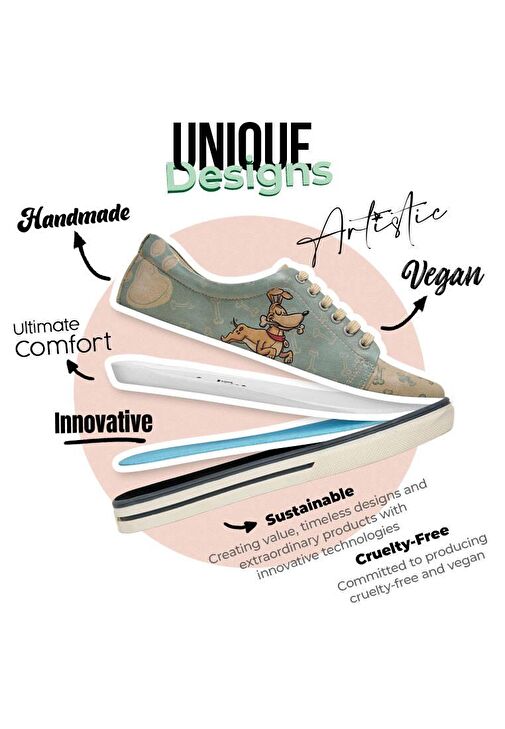 Erkek Vegan Deri Bej Sneakers - Lion King Tasarım - Görsel 6