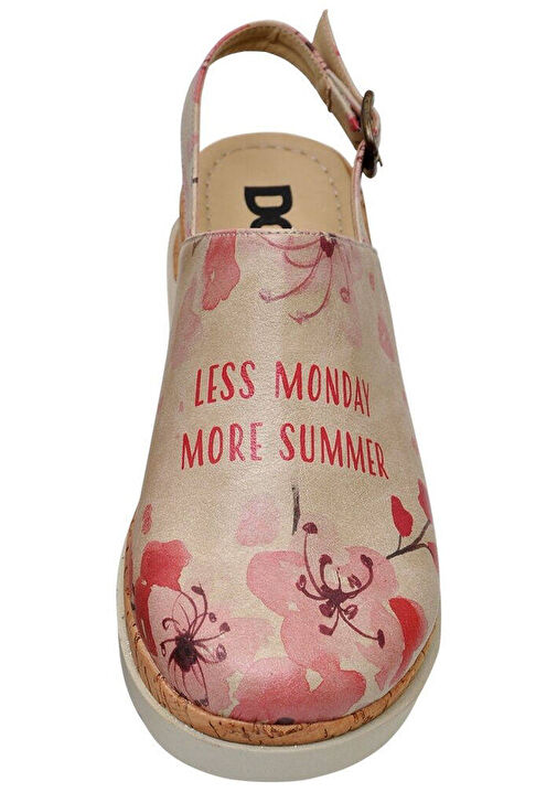 Kadın Vegan Deri Bej Kalın Taban Sandalet - More Summer Tasarım - Görsel 9