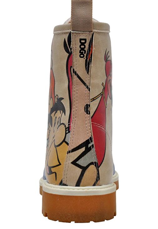 Kadın Vegan Deri Çok Renkli Uzun Bot - Warner Bros Family Rocks Çakmaktaşlar Tasarım - Görsel 8