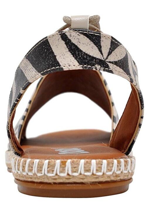 Kadın Vegan Deri Siyah Bağcıklı Sandalet - Mosaics Tasarım - Görsel 7