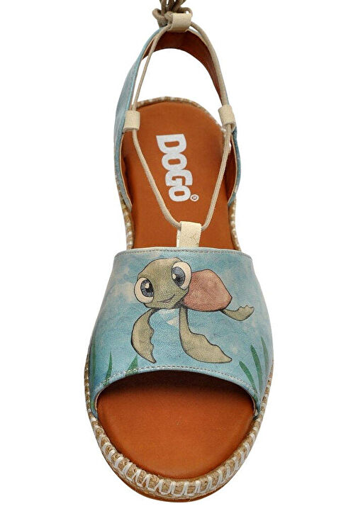 Kadın Vegan Deri Mavi Bağcıklı Sandalet - Caretta-Hey Dude Tasarım - Görsel 9