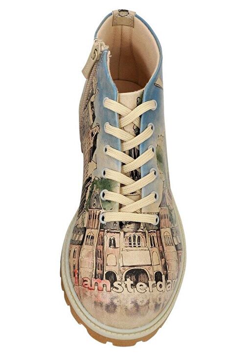 Kadın Vegan Deri Çok Renkli Fermuarlı Kısa Bot - Little by Little one Travels Far Tasarım - Görsel 6