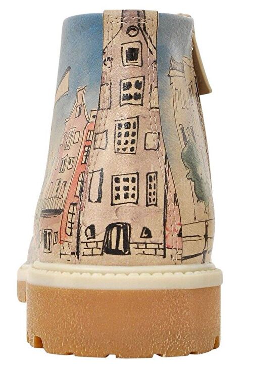 Kadın Vegan Deri Çok Renkli Fermuarlı Kısa Bot - Little by Little one Travels Far Tasarım - Görsel 7