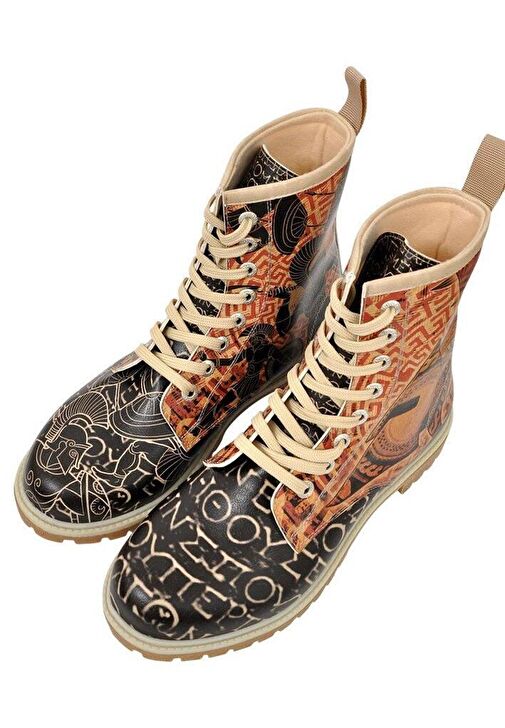 Kadın Vegan Deri Çok Renkli Uzun Bot - Gladiators Tasarım - Görsel 6