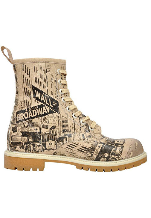 Kadın Vegan Deri Bej Uzun Bot - One way only Tasarım - Görsel 7