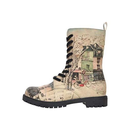 Kadın Vegan Deri Bej Fermuarlı Uzun Bot - Bonjour Paris Tasarım - Görsel 6