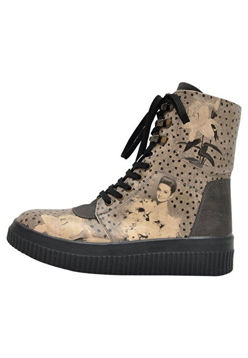 Kadın Vegan Deri Gri Uzun Bot - Black Dress Tasarım - Görsel 3