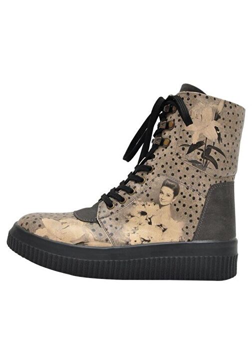 Kadın Vegan Deri Gri Uzun Bot - Black Dress Tasarım - Görsel 6